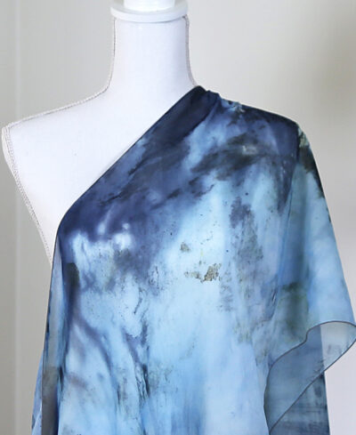 Blue Medulli Long Scarf in Poly Chiffon Fabric - 16″ x 72″